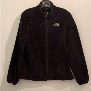 Black North Face fuzzy fleece full-zip. Medium.